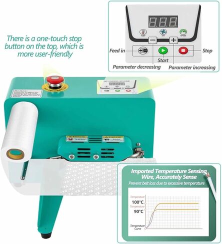 Automatic Air Cushion Machine,Portable Bubbles Wrap Maker with Display Screen, 16m/min Sealing Speed, Adjustable Temperature 1-100℃ in Kuwait
