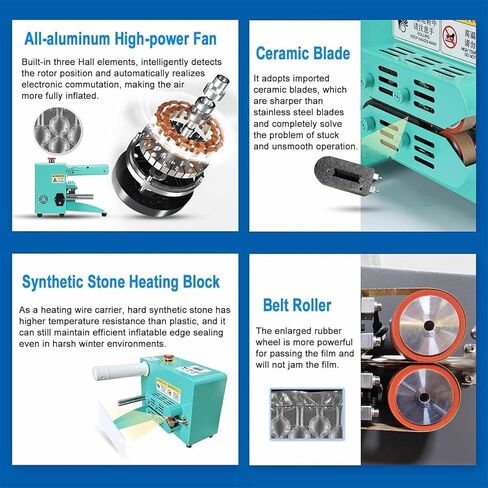 Automatic Air Cushion Machine,Portable Bubbles Wrap Maker with Display Screen, 16m/min Sealing Speed, Adjustable Temperature 1-100℃ in Kuwait
