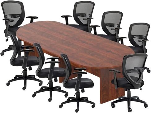 GOF 6FT, 8FT, 10FT Conference Table & Chair (G11320B) Set, Dark Cherry, Espresso, Artisan Gery, Mahogany, Walnut (10ft Table Only, Walnut) in Saudi Arabia