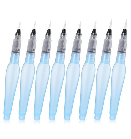 8 Pieces Water Brushes for Watercolor, Refillable Water Color Paint Brushes for Adults, Watercolor Paint Pens, Applicable to Painting, Coloring, Lettering in Kuwait