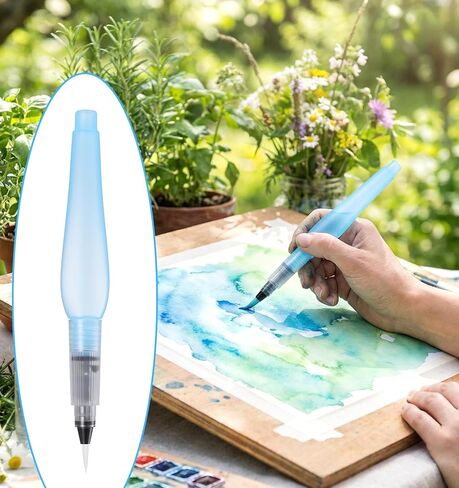 8 Pieces Water Brushes for Watercolor, Refillable Water Color Paint Brushes for Adults, Watercolor Paint Pens, Applicable to Painting, Coloring, Lettering in Kuwait