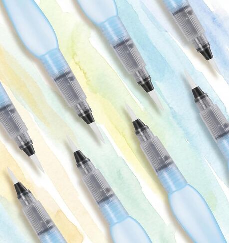 8 Pieces Water Brushes for Watercolor, Refillable Water Color Paint Brushes for Adults, Watercolor Paint Pens, Applicable to Painting, Coloring, Lettering in Kuwait