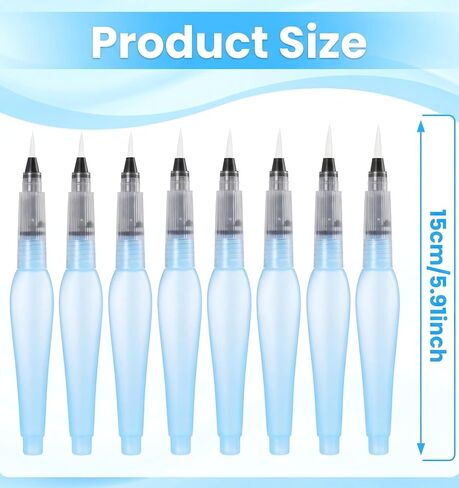 8 Pieces Water Brushes for Watercolor, Refillable Water Color Paint Brushes for Adults, Watercolor Paint Pens, Applicable to Painting, Coloring, Lettering in Kuwait