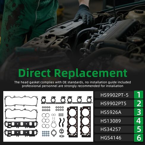 مجموعة حشية الرأس، لفورد رينجر 3.0L 2002-2008، لمازدا B3000 3.0L 2002-2008، # OE HS9902PT-5، HS9902PT5، HS5926A، HS13089، HS34257، HGS4146 in Kuwait