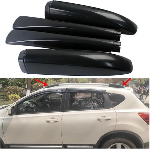 متوافق لنيسان قاشقاي J10 2008-2015 حامل سقفي غطاء الجبهة الخلفية سقف الأمتعة بار السكك الحديدية نهاية شل Plasitc غطاء للحماية استبدال in Kuwait