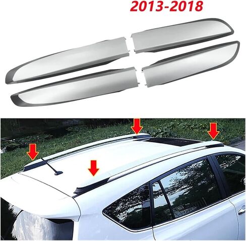 4 قطعة غطاء حامل سقفي متوافق لتويوتا RAV4 XA40 2013-2018 رفوف الأمتعة السكك الحديدية نهاية شل استبدال جزء الملحقات in Kuwait