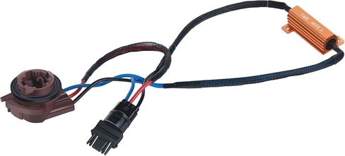 Alla Lighting T25 3457 3157 مقاومات LED، 50 وات مطورة * النوع A * 6Ohm Fix LED مصابيح إشارة الانعطاف فائقة الوميض، وامض سريع، وميض أو رمز خطأ Canbus Bypass Wiring Harness in Kuwait