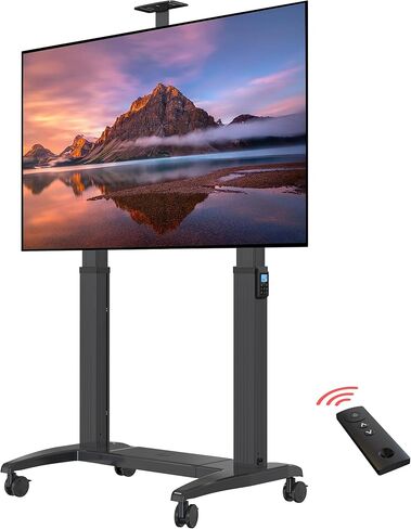 عربة تلفزيون متنقلة مزودة بمحركات شديدة التحمل من NB لتلفزيون بشاشة مسطحة LCD OLED مقاس 120 بوصة كحد أقصى أو لوحة ذكية، تحميل يصل إلى 300 رطل، حامل رفع كهربائي بحد أقصى VESA 1000x600 A80 in Kuwait