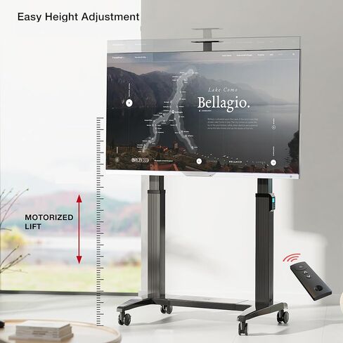 عربة تلفزيون متنقلة مزودة بمحركات شديدة التحمل من NB لتلفزيون بشاشة مسطحة LCD OLED مقاس 120 بوصة كحد أقصى أو لوحة ذكية، تحميل يصل إلى 300 رطل، حامل رفع كهربائي بحد أقصى VESA 1000x600 A80 in Kuwait