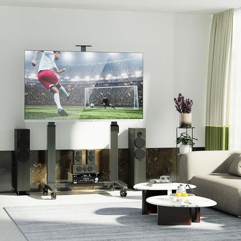 عربة تلفزيون متنقلة مزودة بمحركات شديدة التحمل من NB لتلفزيون بشاشة مسطحة LCD OLED مقاس 120 بوصة كحد أقصى أو لوحة ذكية، تحميل يصل إلى 300 رطل، حامل رفع كهربائي بحد أقصى VESA 1000x600 A80 in Kuwait