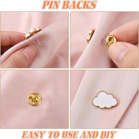 100Pcs Brass Clutch Badge Insignia Clutches Pin Backs Replacement, Name Tag Pin Backs Brass Butterfly Clutch Metal Locking Clips for Badge Brooch Tie Hat (Gold) in Kuwait