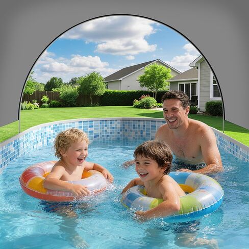 Foldable Pool with Canopy, 10ft NonInflatable Oversize Thickened Foldable Swimming Pool, Above Ground Pool for Adults, Easy Setup for Outdoor, Pool for Backyard, Outer Diameter 120"x88"x20" in Kuwait