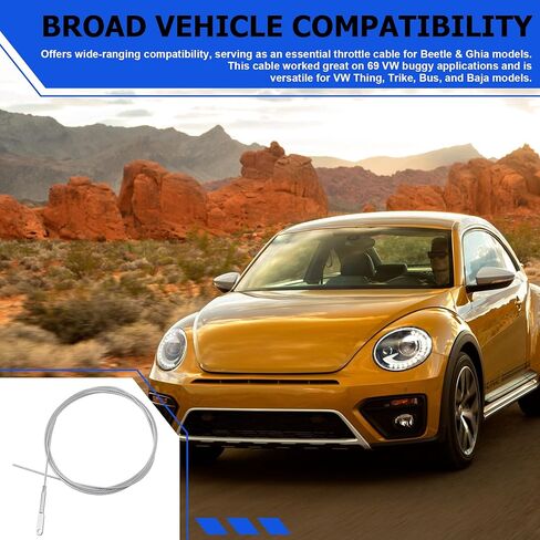 4860-7 كابل خانق عالمي بطول 9 أقدام، متوافق مع VW Dune Buggy، Beetle، Ghia، Thing، Trike، Bus & Baja (غير متوفر) in Kuwait