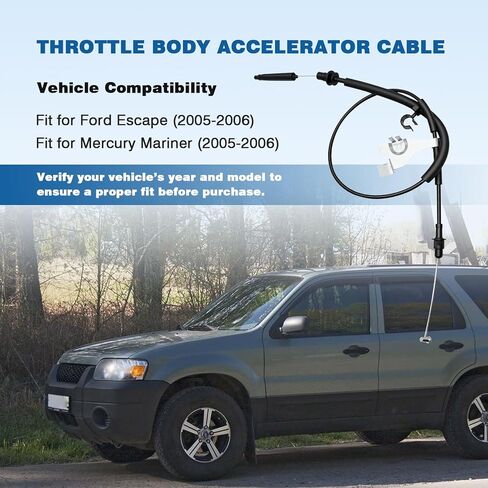 مجموعة كابلات مسرع جسم الخانق (التحكم) - تناسب Ford Escape & Mercury Mariner (2005-2006، 3.0L V6-Gas) - تحل محل 5L8Z-9A758-CA in Kuwait