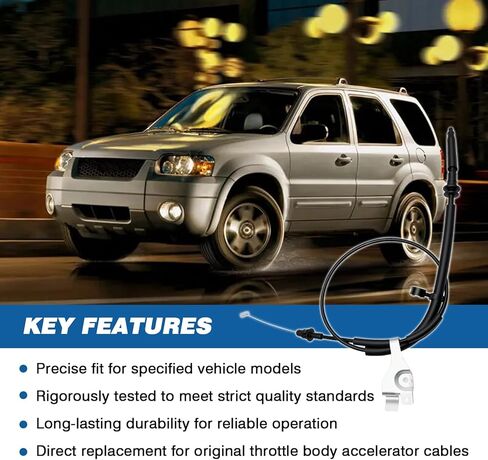مجموعة كابلات مسرع جسم الخانق (التحكم) - تناسب Ford Escape & Mercury Mariner (2005-2006، 3.0L V6-Gas) - تحل محل 5L8Z-9A758-CA in Kuwait