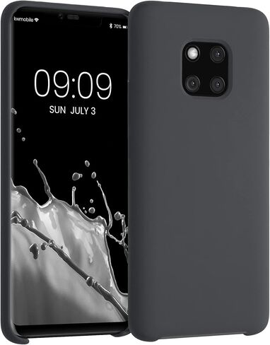 kwmobile Case Compatible with Huawei Mate 20 Pro Case - TPU Silicone Phone Cover with Soft Finish - Black Matte in Saudi Arabia