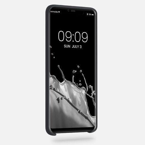 kwmobile Case Compatible with Huawei Mate 20 Pro Case - TPU Silicone Phone Cover with Soft Finish - Black Matte in Saudi Arabia
