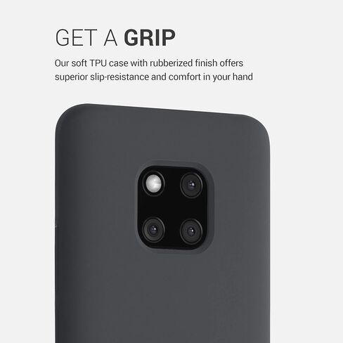 kwmobile Case Compatible with Huawei Mate 20 Pro Case - TPU Silicone Phone Cover with Soft Finish - Black Matte in Saudi Arabia