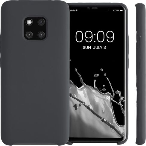 kwmobile Case Compatible with Huawei Mate 20 Pro Case - TPU Silicone Phone Cover with Soft Finish - Black Matte in Saudi Arabia