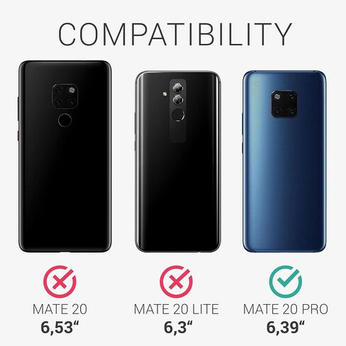 kwmobile Case Compatible with Huawei Mate 20 Pro Case - TPU Silicone Phone Cover with Soft Finish - Black Matte in Saudi Arabia