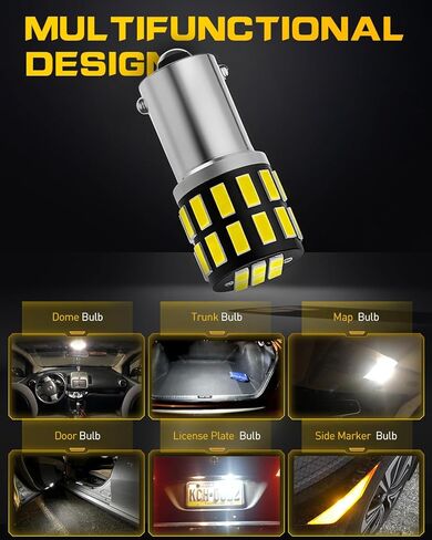 مصابيح LED BA9S - لمبة إضاءة السيارة لأضواء قفاز قراءة الخرائط الداخلية - 30-SMD، 400% أكثر سطوعًا، 6500K أبيض - يناسب BA9 BA9S 53 57 1889 1891 1895 64111 - استبدال مباشر - عبوتان in Kuwait