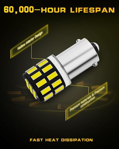 مصابيح LED BA9S - لمبة إضاءة السيارة لأضواء قفاز قراءة الخرائط الداخلية - 30-SMD، 400% أكثر سطوعًا، 6500K أبيض - يناسب BA9 BA9S 53 57 1889 1891 1895 64111 - استبدال مباشر - عبوتان in Kuwait