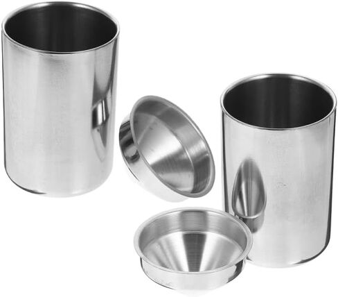 Abaodam 2 Pcs Stainless Steel Car Ashtray with Funnel Lid Smell Smokeless Vehicle Ash Tray for Car Cup Holder, Portable Metal Windproof Butt Bucket for Automotive, Outdoor Driver and Office Use in Kuwait