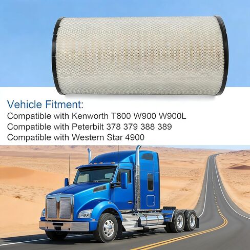 فلتر هواء المحرك الثقيل LAF3302 | بديل لـ AF25248 RS3534 6863 CA8231 P534925 | يناسب شاحنات Kenworth W900 T800 Peterbilt 379 389 Western Star 4900 in Kuwait