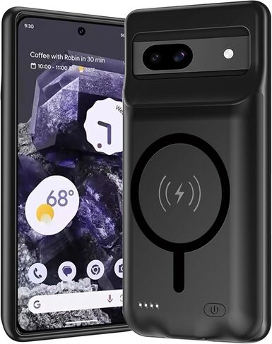 Battery Case for Pixel 9/9 Pro, Upgraded 10000mAh Battery Pack Rechargeable Charger Case with Wireless Charging Compatible for Pixel 9/9 Pro(6.3 inch) External Charging Cover(Black) in Saudi Arabia
