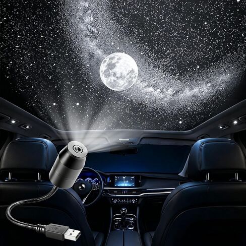 USB Galaxy Projector Night Light, 360°Rotation Night Light Star Projector with Romantic Atmosphere, Portable Mini LED Projection Lamp for Car Bedroom Decor in Kuwait