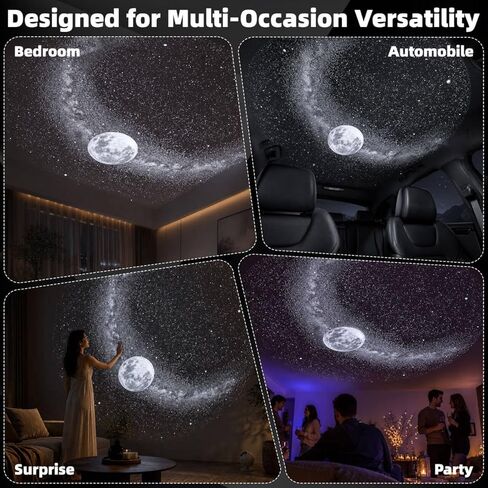 USB Galaxy Projector Night Light, 360°Rotation Night Light Star Projector with Romantic Atmosphere, Portable Mini LED Projection Lamp for Car Bedroom Decor in Kuwait