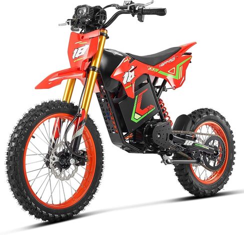 HAPPYRUN F18 Electric Dirt Bike Mid-Drive Motor 6000W Peak, Electric Motorcycle 60V 30Ah Battery, 60-Mile Range, 46mph, Dual Hydraulic Brakes & Full Suspension Electric Motorcycle in Kuwait