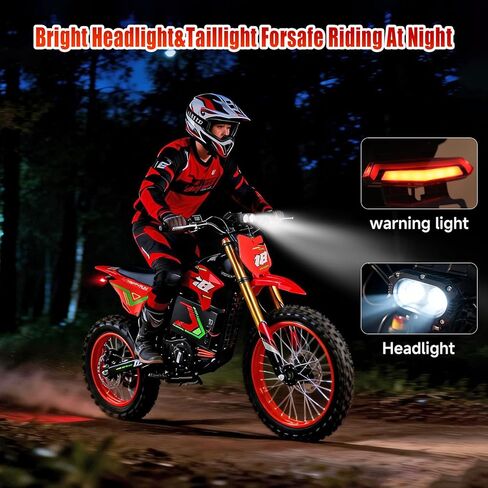 HAPPYRUN F18 Electric Dirt Bike Mid-Drive Motor 6000W Peak, Electric Motorcycle 60V 30Ah Battery, 60-Mile Range, 46mph, Dual Hydraulic Brakes & Full Suspension Electric Motorcycle in Kuwait