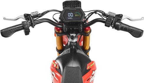 HAPPYRUN F18 Electric Dirt Bike Mid-Drive Motor 6000W Peak, Electric Motorcycle 60V 30Ah Battery, 60-Mile Range, 46mph, Dual Hydraulic Brakes & Full Suspension Electric Motorcycle in Kuwait