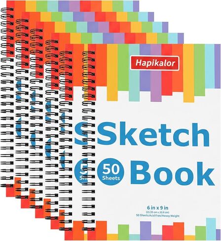 6" x 9" Sketch Book, Spiral Bound Sketch Pad, 50 Sheets 68lb/100gsm Acid-Free Drawing Paper, Art Sketchbook, Drawing Pad for Kids Artists Beginners Professional, Art Supplies for Adults, 2 Pack in Kuwait