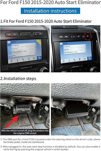 مزيل التشغيل التلقائي المتوافق مع Ford F-150 2015-2020 حذف/تعطيل/إلغاء إيقاف تشغيل ملحقات التوصيل والتشغيل الخاملة in Kuwait