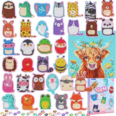 EAPHANT Diamond Art Kits for Kids 44 Designs Diamond Stickers Gem Arts and Crafts Painting Kits for Kids Ages 4-8 8-12 in Kuwait