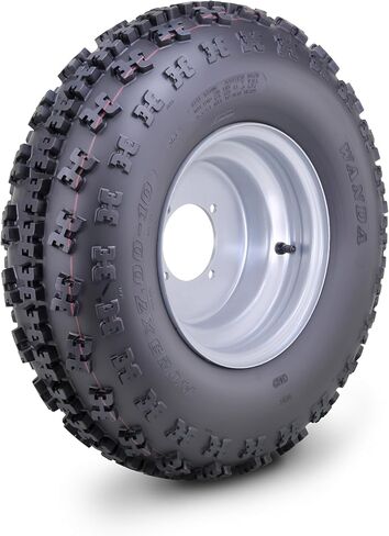 WANDA ATV Tire Wheel Assembly 22X7-10 with 4 Lugs on 110mm PCD 2+3 offset Silver Wheel 10077 in Saudi Arabia