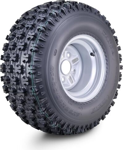 WANDA ATV Tire Wheel Assembly 22X7-10 with 4 Lugs on 110mm PCD 2+3 offset Silver Wheel 10077 in Saudi Arabia