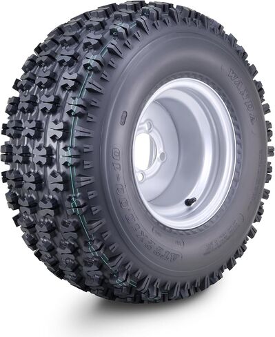 WANDA ATV Tire Wheel Assembly 22X7-10 with 4 Lugs on 110mm PCD 2+3 offset Silver Wheel 10077 in Saudi Arabia