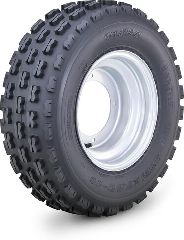 WANDA ATV Tire Wheel Assembly 22X7-10 with 4 Lugs on 110mm PCD 2+3 offset Silver Wheel 10077 in Saudi Arabia