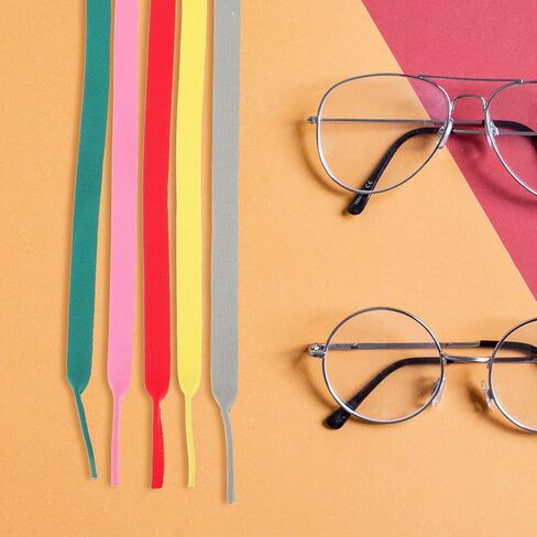 Homoyoyo 5pcs Floating Sports Glasses Straps Anti-slip Eyeglass Holders Elastic Sunglasses Strap for Outdoor Water Activities Basketball Football in Kuwait