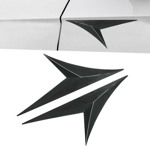 YoRise 2PCS Car Exterior Hood Side Door Air Vent Cover, Automotive Air Inlet Grille Trim Sticker, Car Decorations for Hood Spoiler Bumper Side Vent, Automotive Exterior Accessories (Black) in Kuwait