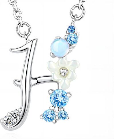 VIKI LYNN Initial Necklace 925 Sterling Silver Cubic Zirconia Letter Personalized Gifts for Girls in Saudi Arabia