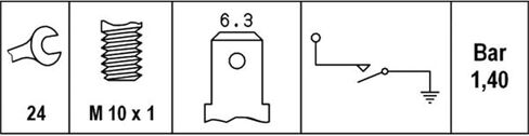 Hella 003259471 OIL PRESSURE SWITCH 6ZL Engine Oil Pressure Switch in Kuwait