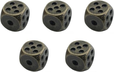 5PCS Zinc Alloy Vintage Dice Board Game Accessories Suitable for Home Beach Pub Garden Entertainment in Kuwait