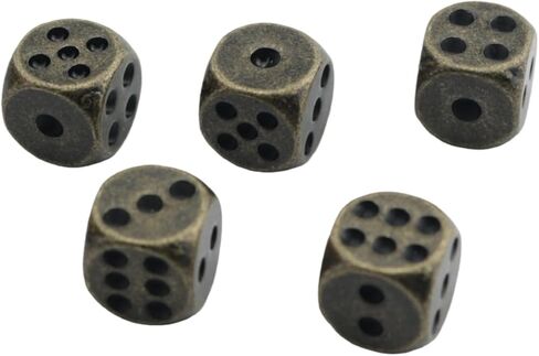 5PCS Zinc Alloy Vintage Dice Board Game Accessories Suitable for Home Beach Pub Garden Entertainment in Kuwait