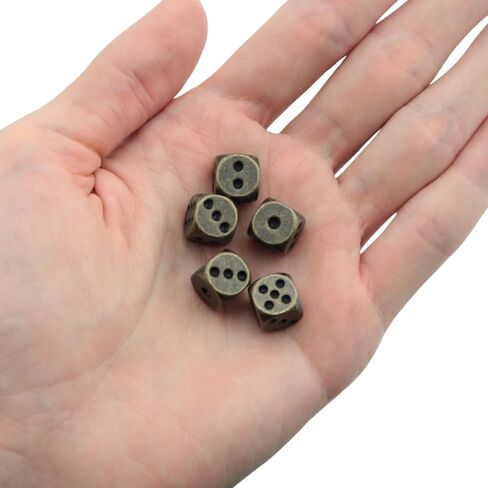 5PCS Zinc Alloy Vintage Dice Board Game Accessories Suitable for Home Beach Pub Garden Entertainment in Kuwait