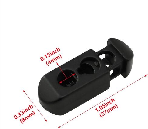 HJGarden 10PCS Metal Cord Locks Adjustable Buttons Hoodie Accessories Double Hole Round Snap Fasteners 1.06x0.31inch for Tags Backpacks Jackets Tents Pants Pockets Black in Kuwait