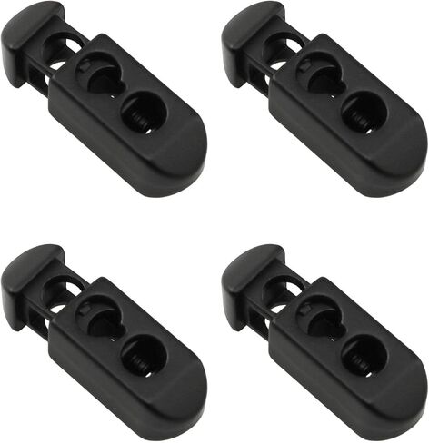 HJGarden 10PCS Metal Cord Locks Adjustable Buttons Hoodie Accessories Double Hole Round Snap Fasteners 1.06x0.31inch for Tags Backpacks Jackets Tents Pants Pockets Black in Kuwait